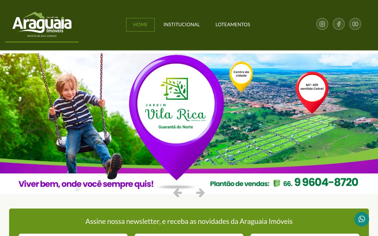 Prévia do site de cliente ExpertBrazil